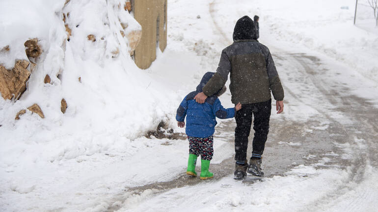 Syrische Kinder im Winter