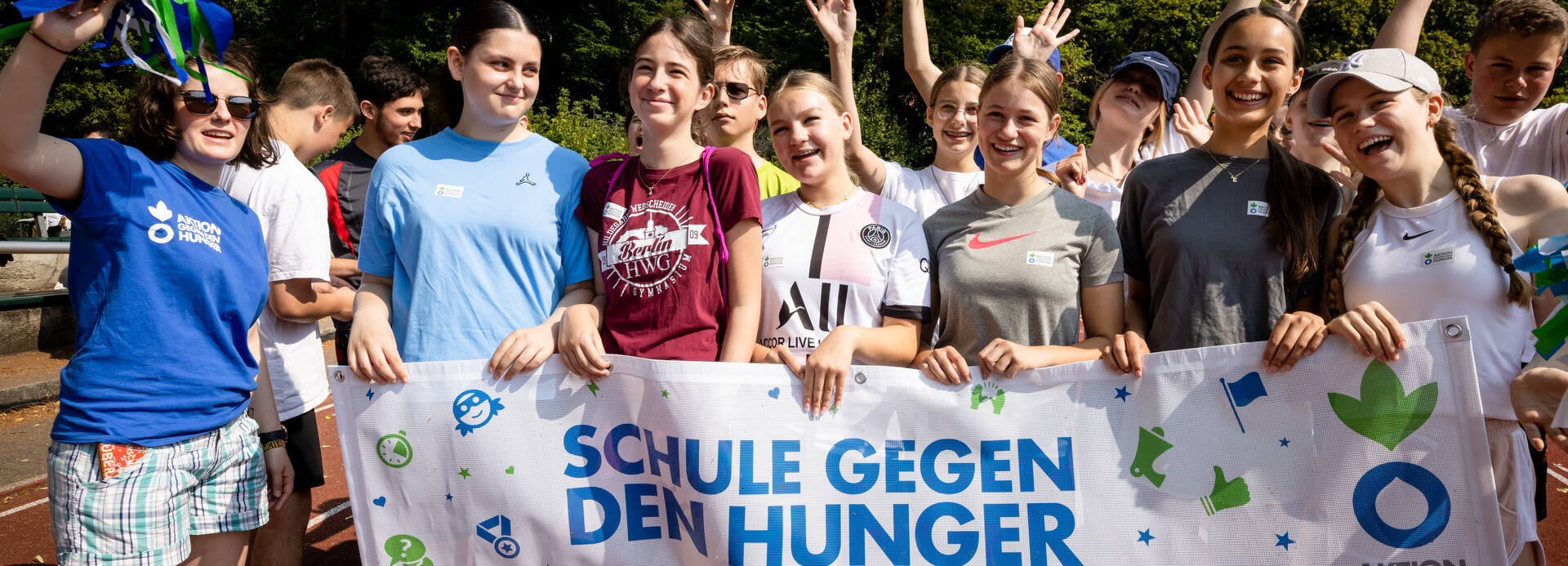 Schüler*innen beim Spendenlauf
