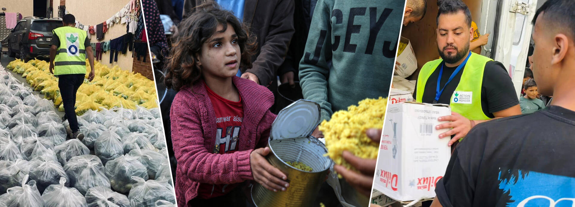 6 Monate Krieg in Gaza: Kinder müssen Schreckliches erleben. Unsere Teams verteilen Lebensmittel, warme Mahlzeiten, Wasser und Hygienepakete, wann immer es die prekäre Sicherheitslage zulässt