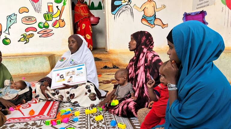Eine Schulung über gesunde Ernährung für Kinder in Somalia