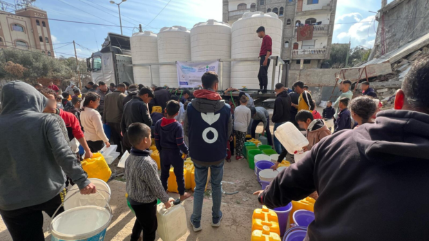 Bisher konnte Aktion gegen den Hunger in Gaza noch Trinkwasser an die Bevölkerung verteilen.
